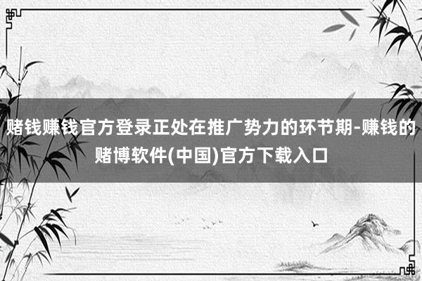 赌钱赚钱官方登录正处在推广势力的环节期-赚钱的赌博软件(中国)官方下载入口